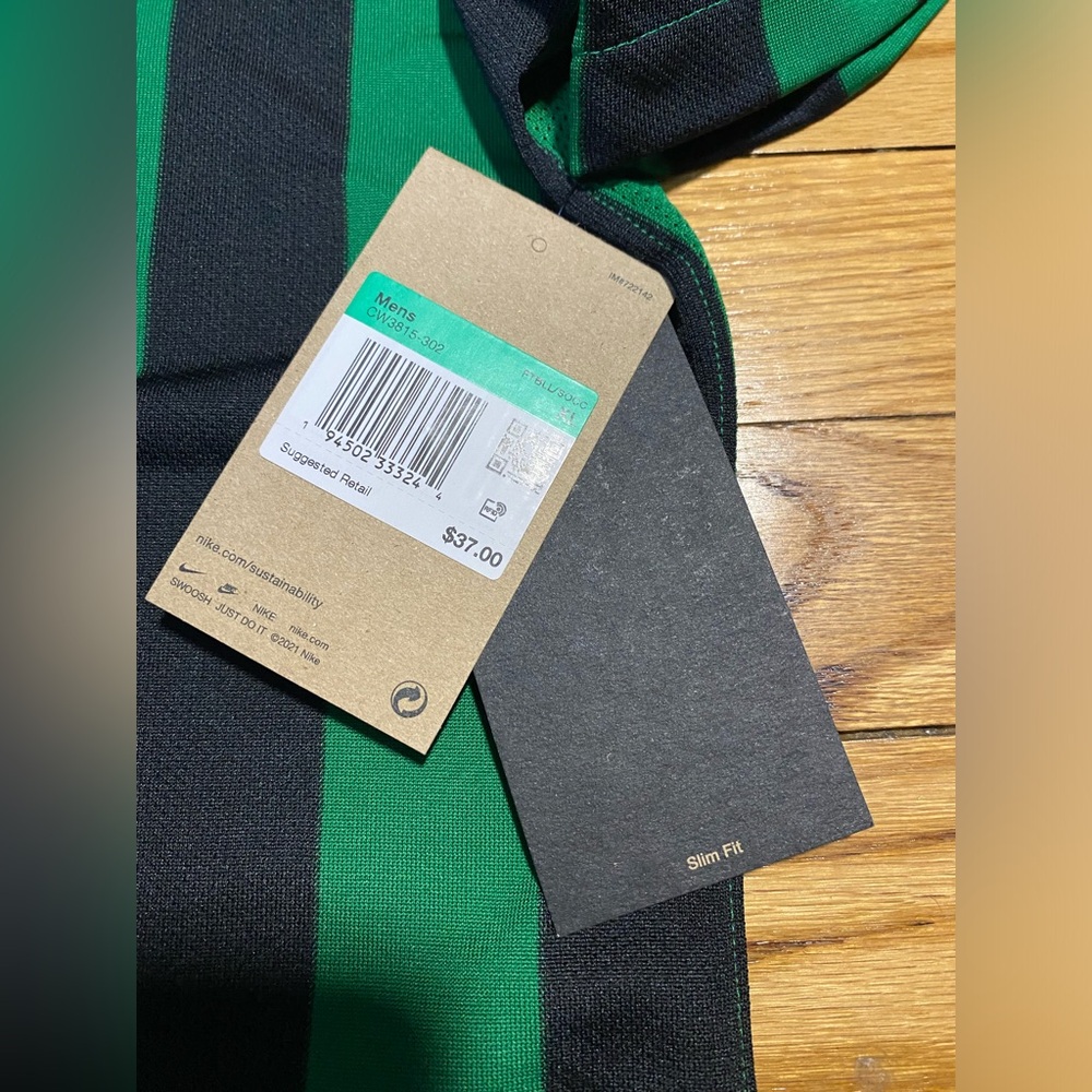 Nike Dri-fit Division IV Soccer Jersey Green Black slim-fit Men’s sz XL New! - Picture 5 of 6